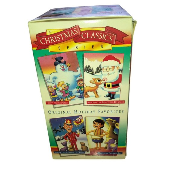 VTG CHRISTMAS CARTOON VHS MOVIES SANTA FROSTY RUDOLPH DRUMMER BOY BOX SET OF 4 - Picture 3 of 4